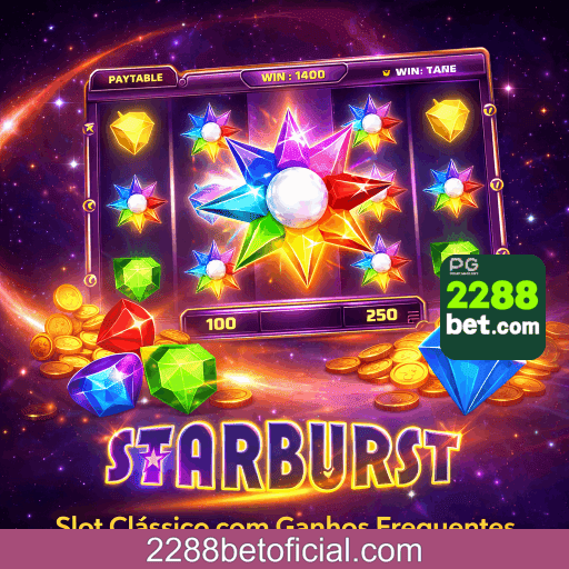 slots Starburst NetEnt com joias coloridas