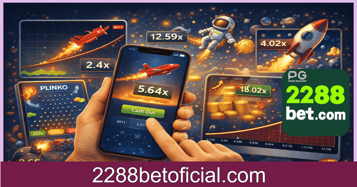 Jogo Crash 2288BET com multiplicadores em tempo real no Brasil